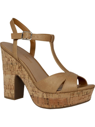 Sandálias femininas Sun + Stone Jamie Platform com salto aberto e bico fino, tamanho 9,5 M