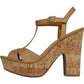 Sandálias femininas Sun + Stone Jamie Platform com salto aberto e bico fino, tamanho 9,5 M