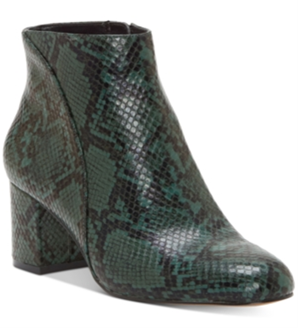 INC International Concepts Sapatos Femininos Floriann Couro Biqueira Amêndoa Tornozelo Moda Verde Tamanho 9M