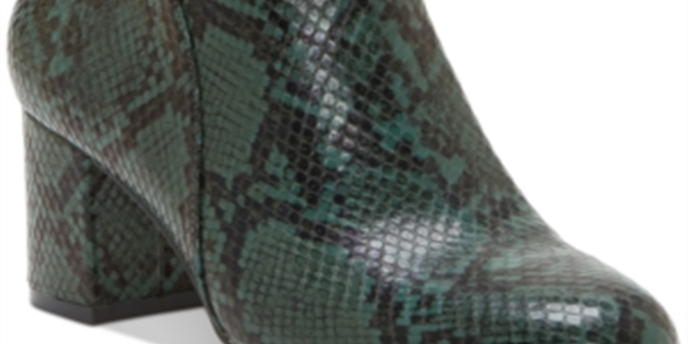 INC International Concepts Sapatos Femininos Floriann Couro Biqueira Amêndoa Tornozelo Moda Verde Tamanho 9M