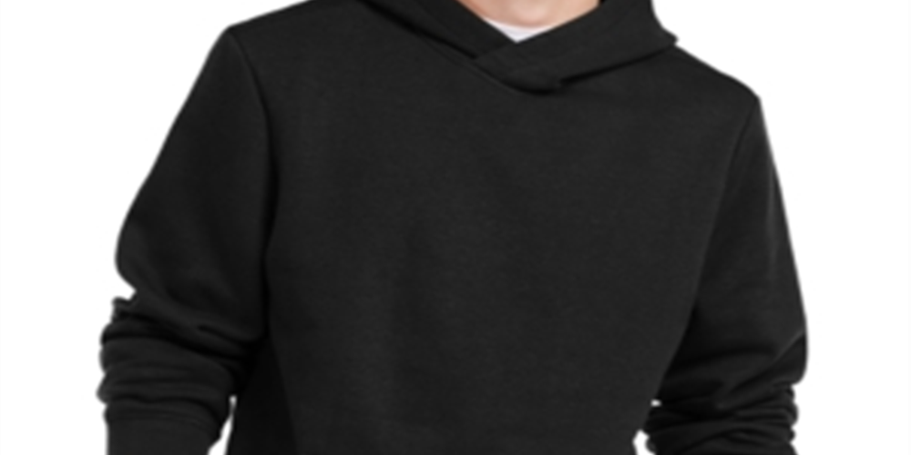 Suéter masculino Ideology de manga comprida, gola redonda, cordão, forro de lã, preto, tamanho médio