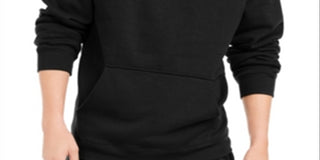 Ideology Men's Long Sleeve Crew Neck Draw String Fleece Lined Sweater Black Size Medium