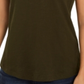 Camiseta feminina de algodão com gola redonda, tamanho X-S, verde, estilo &amp; co