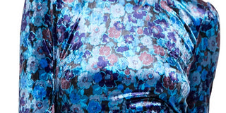 Vestido midi com estampa floral de veludo Heartland da Free People, tamanho pequeno, azul