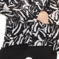 Blusa feminina estampada Alfani, alta e baixa, preta, tamanho pequeno grande