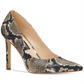 Sapatos femininos Nine West Croc Embossed Tatiana Leather Pump Preto Tamanho 7 M