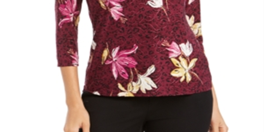 Blusa feminina estampada em jacquard, roxa, tamanho pequeno GG, da coleção JM