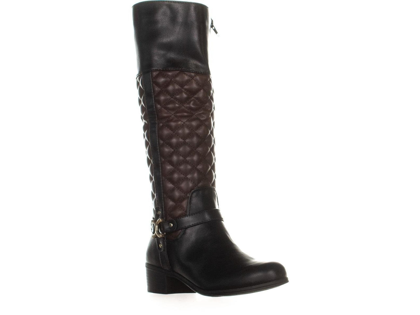 Sapatos femininos Charter Club Helenn com bico fechado e cano alto, pretos, tamanho 7