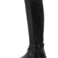 Bota Fadora Feminina de Couro com Bico Redondo, Inc International Concepts, Preta