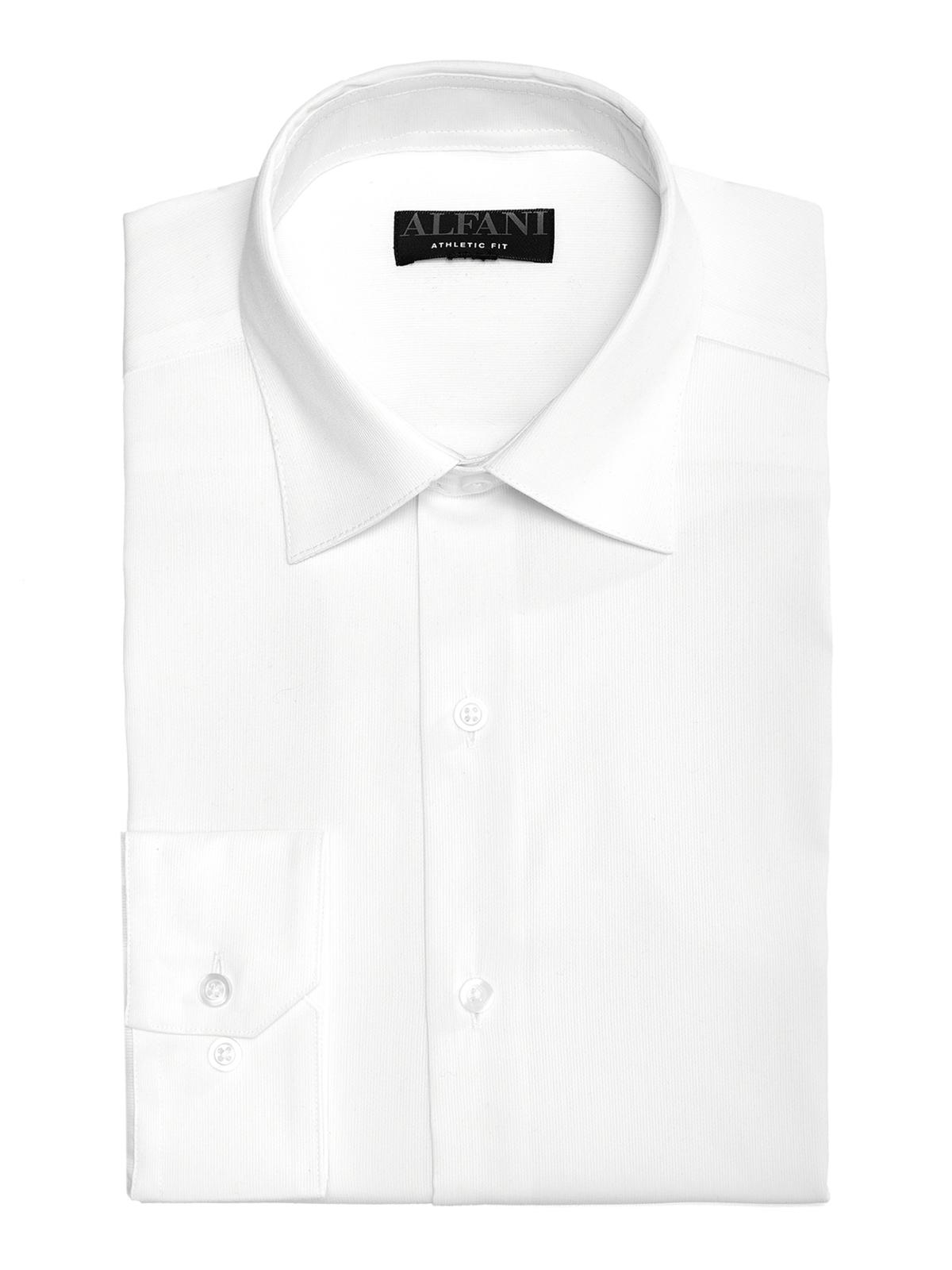 Camisa social masculina Alfani Big &amp; Tall Bedford com botões e gola alta, branca, tamanho 20x34-35