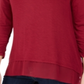 Blusa feminina lisa de manga comprida com decote em V, tamanho X-G, vermelha, estilo &amp; Co