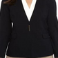Calvin Klein Blazer Feminino Sem Gola e Botão Único Azul Marinho Tamanho 16