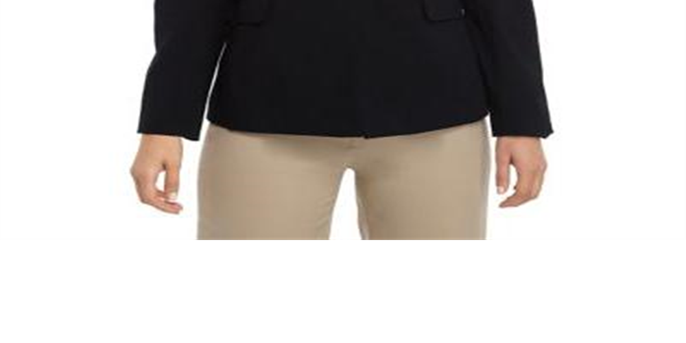 Calvin Klein Blazer Feminino Sem Gola e Botão Único Azul Marinho Tamanho 16