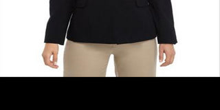 Calvin Klein Blazer Feminino Sem Gola e Botão Único Azul Marinho Tamanho 16