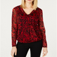 Inc Petite Printed Surplice Top Vermelho Tamanho 44