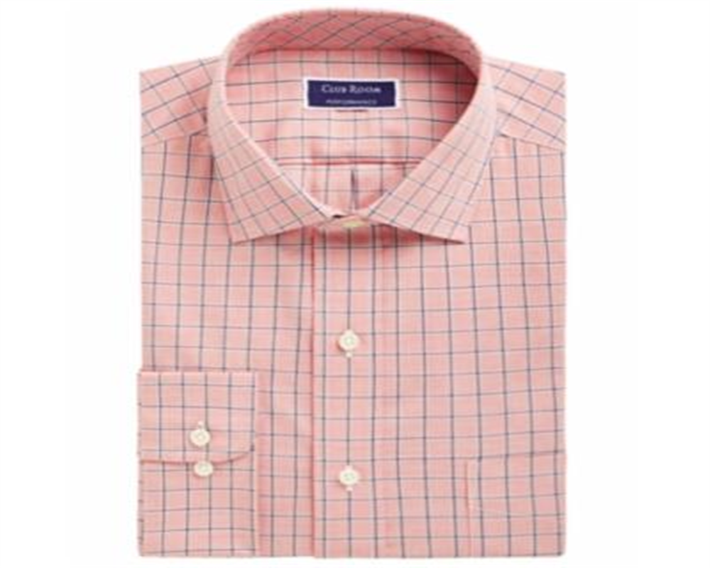 Camisa social masculina com gola quadrada mini CLUBROOM rosa tamanho 15-32/33
