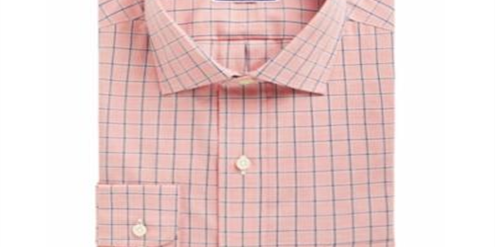Camisa social masculina com gola quadrada mini CLUBROOM rosa tamanho 15-32/33