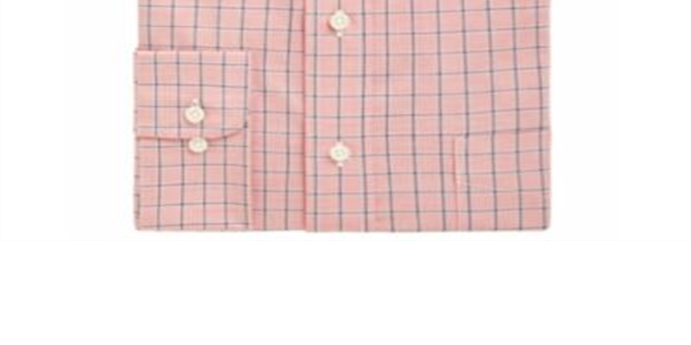 Camisa social masculina com gola quadrada mini CLUBROOM rosa tamanho 15-32/33