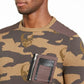 Suéter masculino de algodão com ajuste clássico e gola redonda camuflada marrom Inc 3XL