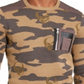 Suéter masculino de algodão com ajuste clássico e gola redonda camuflada marrom Inc 3XL