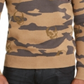 Suéter masculino de algodão com ajuste clássico e gola redonda camuflada marrom Inc 3XL