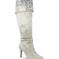 Botas femininas Rialto acima do joelho, cinza, tamanho 5 M