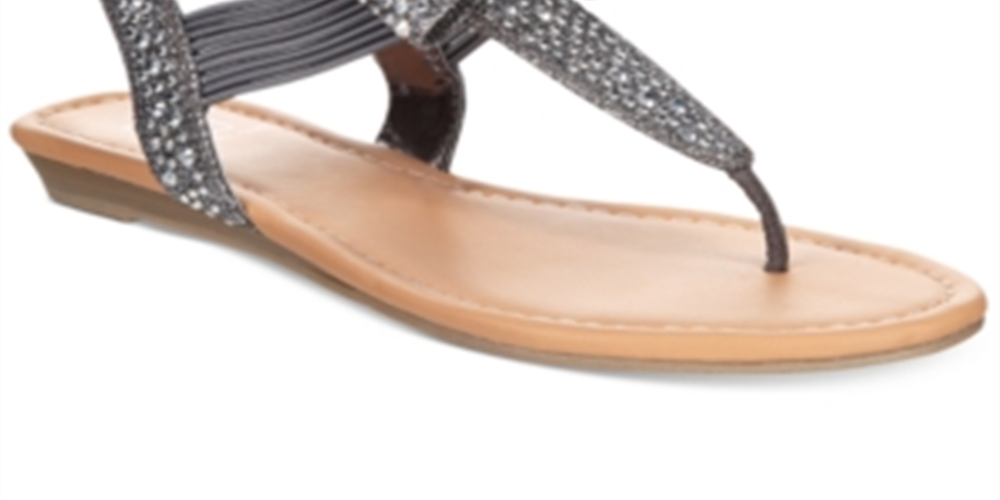 Material Girl Sandálias femininas Shayleen com bico aberto e tiras em T casuais - Prata - Tamanho 7,5 M