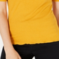 Blusa Maison Jules com gola redonda e mangas cotovelo, amarelo papoula dourada, tamanho GG
