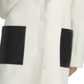 Casaco feminino DKNY Block com zíper, branco, tamanho grande