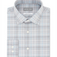 Camisa social masculina Michael Kors Classic Regular Fit, sem passar roupa, para Airsoft Performance, xadrez elástica, cinza, tamanho GG