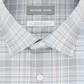 Camisa social masculina Michael Kors Classic Regular Fit, sem passar roupa, para Airsoft Performance, xadrez elástica, cinza, tamanho GG