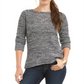 Suéter feminino de gola redonda mesclado Style &amp; Co, preto, tamanho M
