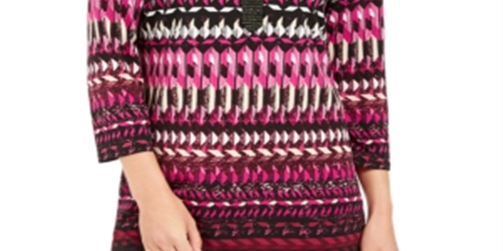 Túnica estampada pequena da coleção JM Geo Beat rosa tamanho grande