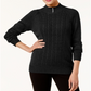Karen Scott Suéter Feminino Gola Careca com Acabamento em Botões, Marrom, Preto, Tamanho GG