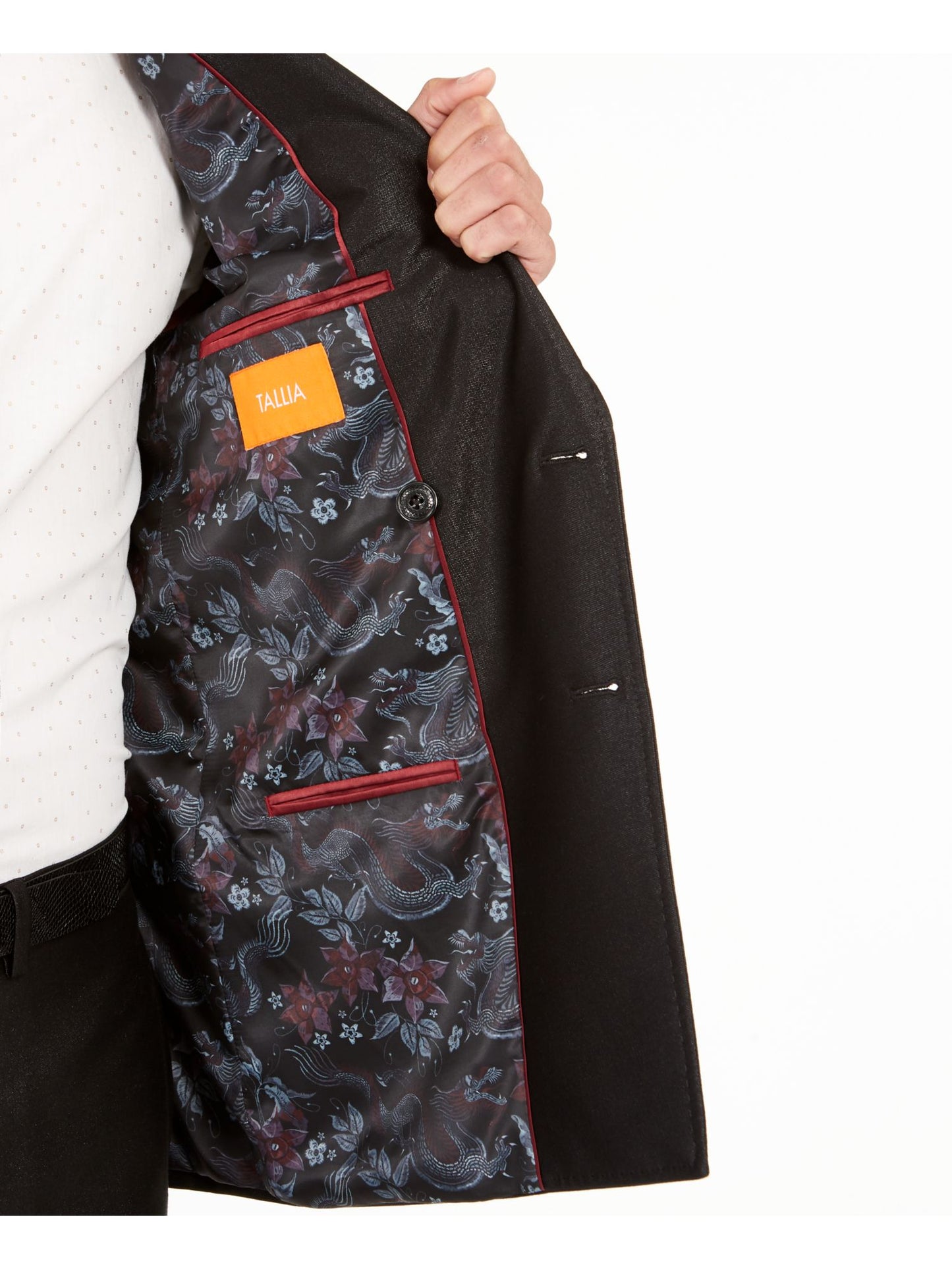 Jaqueta masculina Tallia de abotoamento simples, preta, tamanho 40S