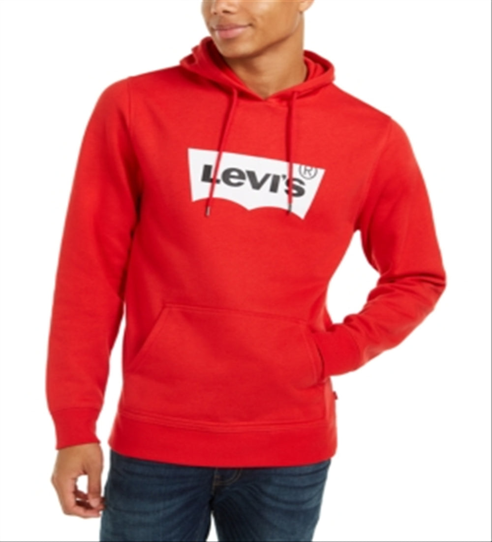 Moletom com capuz Levi's Burndlen Fleece Logo Masculino Vermelho Tamanho Médio