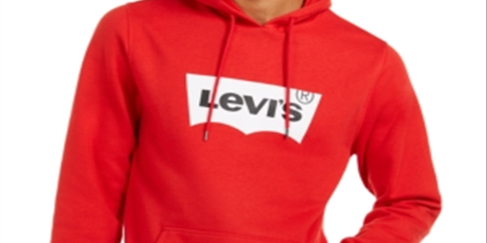 Moletom com capuz Levi's Burndlen Fleece Logo Masculino Vermelho Tamanho Médio