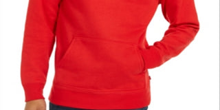 Levi's Men's Burndlen Fleece Logo Hoodie Red Size Medium
