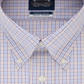 Camisa social masculina Eagle Tattersall Point Collar Slim Fit, sem passar a ferro, roxa, tamanho 2XL 18-34/3