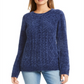 Suéter Karen Scott Feminino de Tricô em Chenille Azul Tamanho XS
