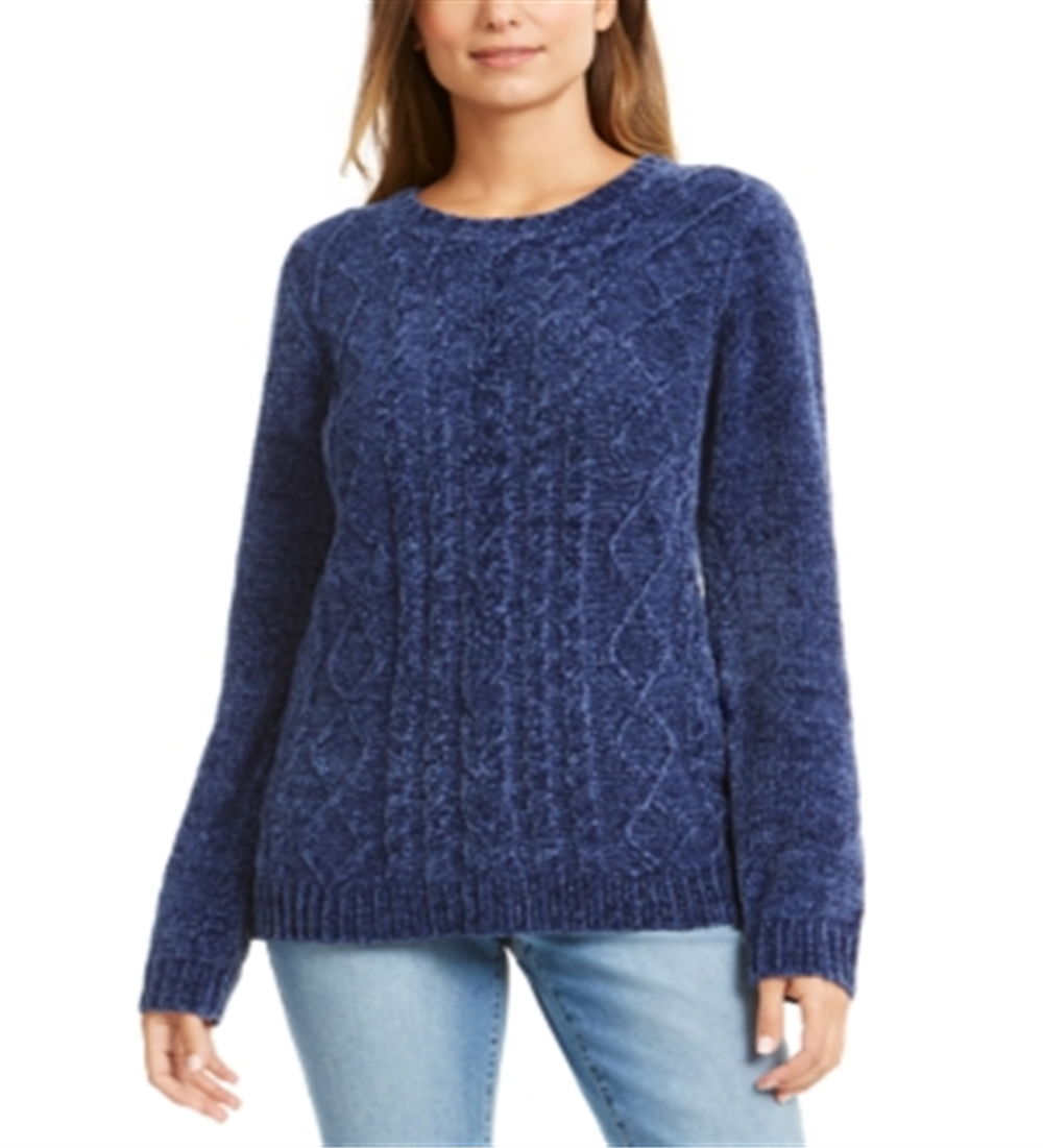 Suéter Karen Scott Feminino de Tricô em Chenille Azul Tamanho XS