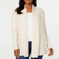 Cardigan feminino Karen Scott com frente aberta, marrom mesclado, tamanho XS