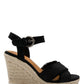 Sandália feminina Sugar Fave Wedge preta tamanho 7 M