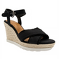 Sandália feminina Sugar Fave Wedge preta tamanho 7 M