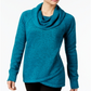 Suéter Feminino Ideology com Gola Alta, Azul-petróleo, Tamanho XS