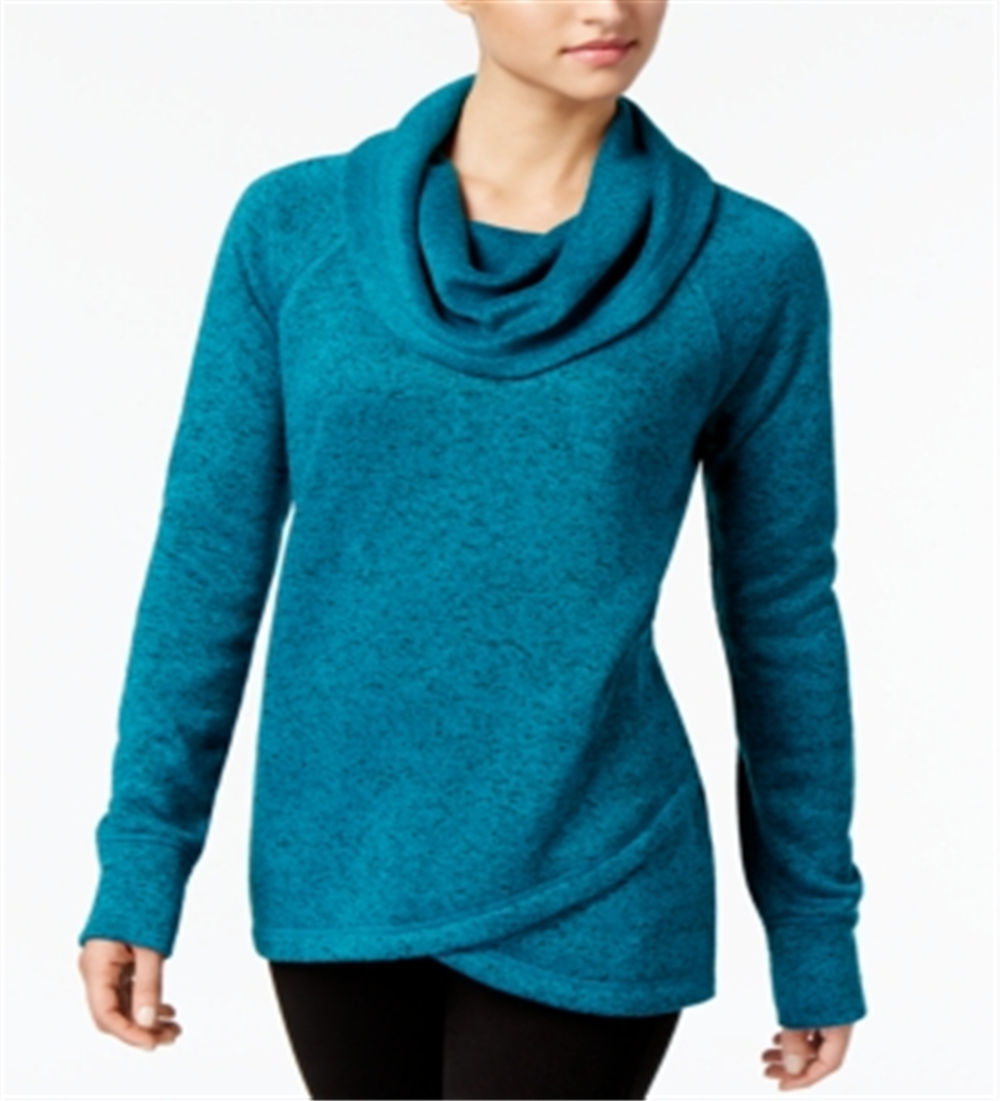 Suéter Feminino Ideology com Gola Alta, Azul-petróleo, Tamanho XS