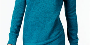 Ideology Women's Cowl-Neck Pullover Choose Teal  Size XS