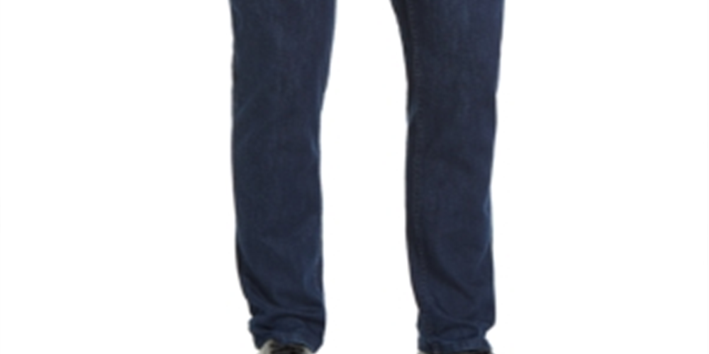 Calça jeans masculina DKNY de cintura média e perna reta, azul, tamanho 33x32