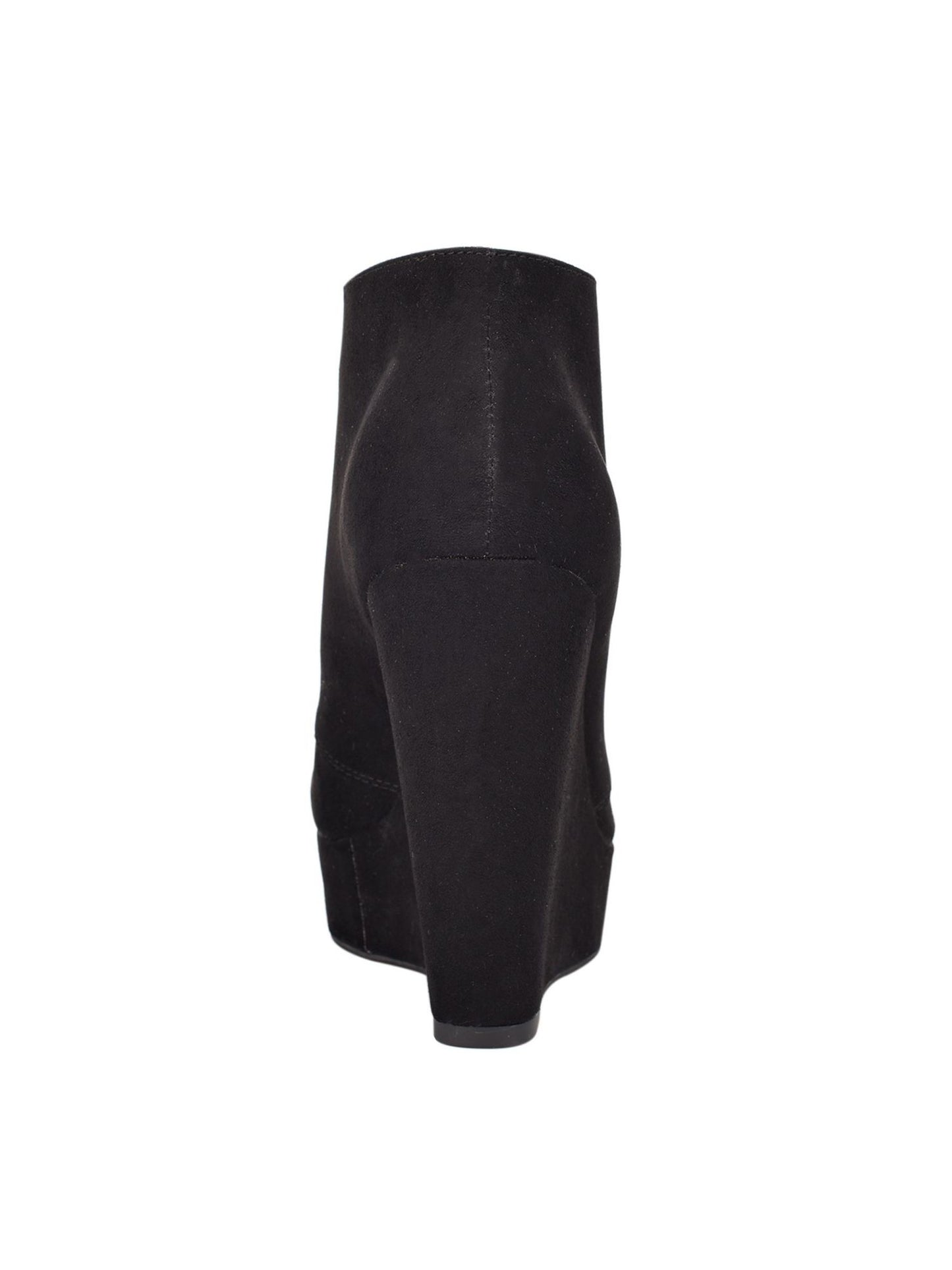 Botas femininas Gbg com cadarço e bico fino, pretas, tamanho 11 M