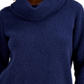 Suéter pulôver feminino com gola alta, azul real, tamanho P, estilo &amp; co